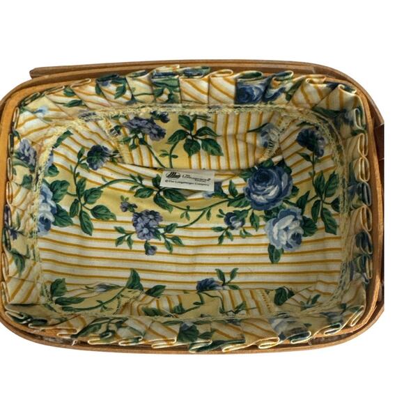 Vintage Mini Longaberger Hand Crafted Fabric and Plastic Bin Lined Basket - Picture 9 of 13